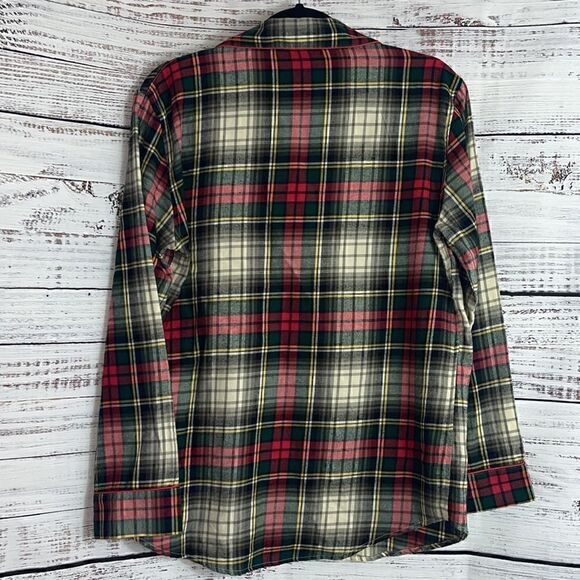 Lauren Ralph Lauren sleep shirt womens Sz Medium embroidered plaid funnel crest - Picture 4 of 10